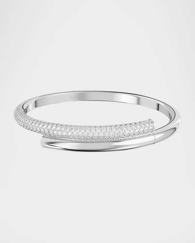Dextera Crystal Pave Crossover Bangle Bracelet